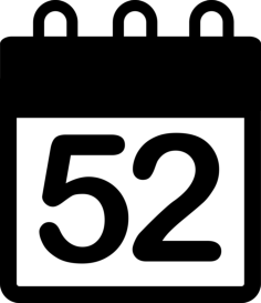 Day 52 Calendar Page Outline Svg File, Free Vectors File